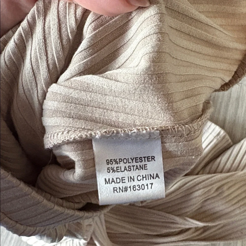 Princess Polly Ribbed Midi Skirt Beige Neutral Stretchy Size 2 - Picture 7 of 7
